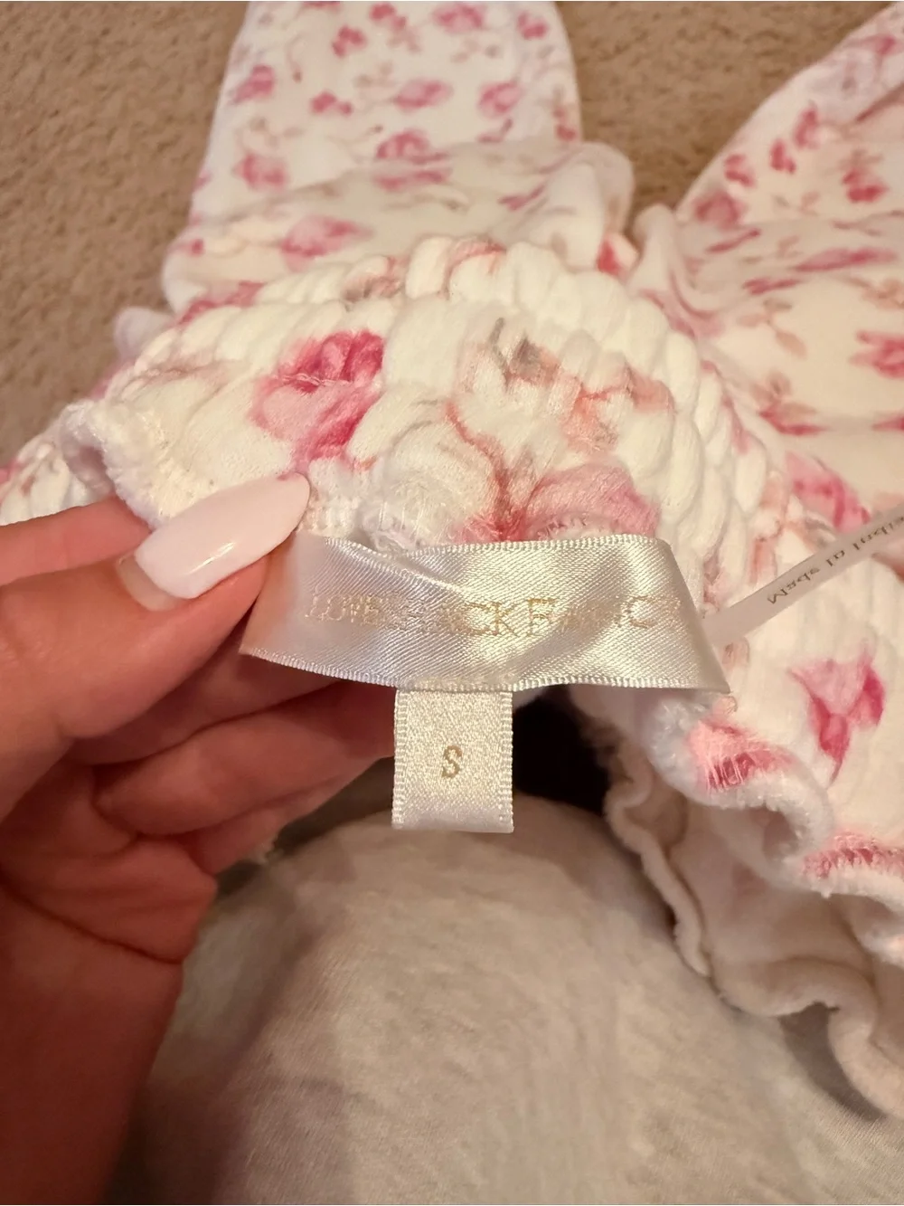 Loveshack Fancy pink rose jogger/sweatpants